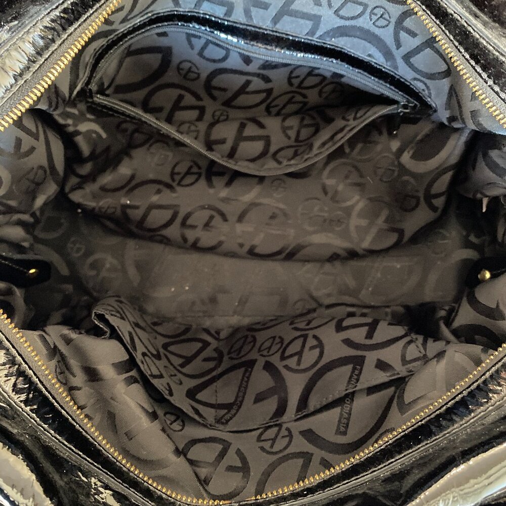 Francesco Biasia Black Patent Leather Shoulder Bag - Picture 3 of 10